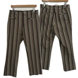 Anthropologie the Essential Collection Plaid Cropped Trouser Pant Womens Size 10